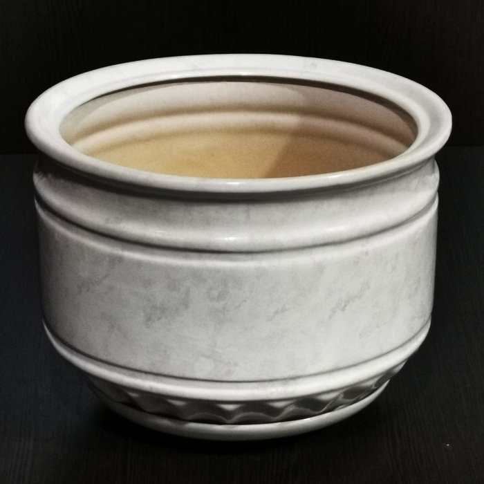 Керамический горшок с поддоном "Уют №1", 1 сорт, белый. Котовская керамика.