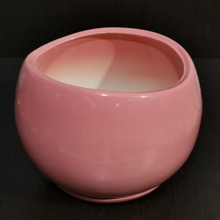 Керамический горшок с поддоном "Адель №1", 1 сорт, розовый. Котовская керамика.