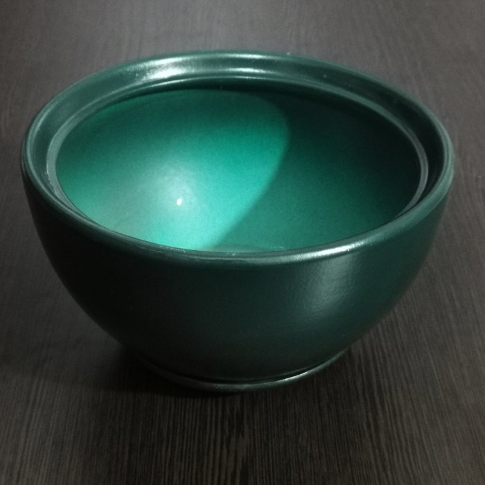 Керамический горшок с поддоном "Камелия №2", 1 сорт, зеленый. Котовская керамика.