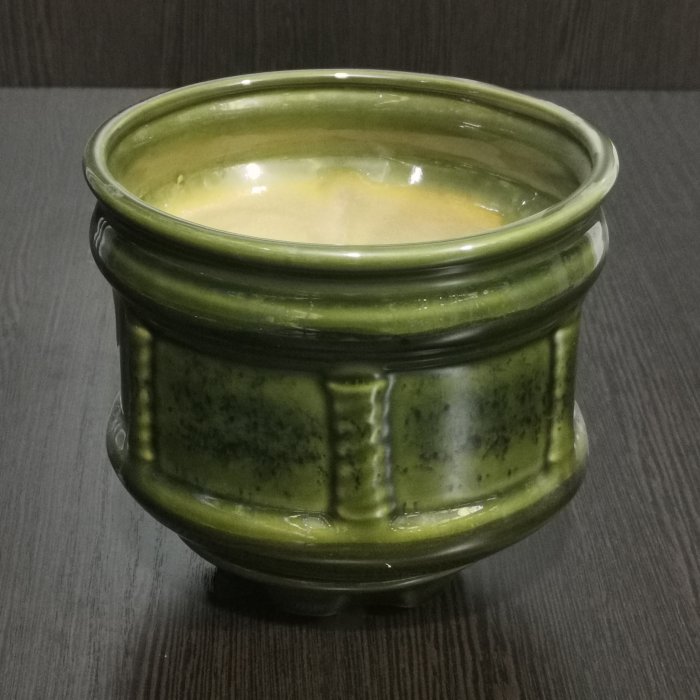 Керамический горшок "Милан №3", 1 сорт, зеленый. Котовская керамика.