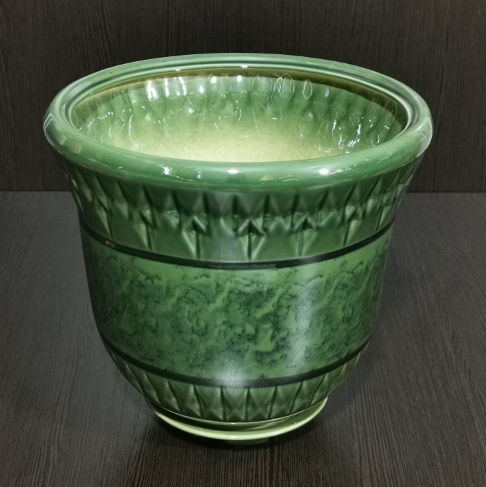 Керамический горшок с поддоном "Крит №2", 1 сорт, зеленый.