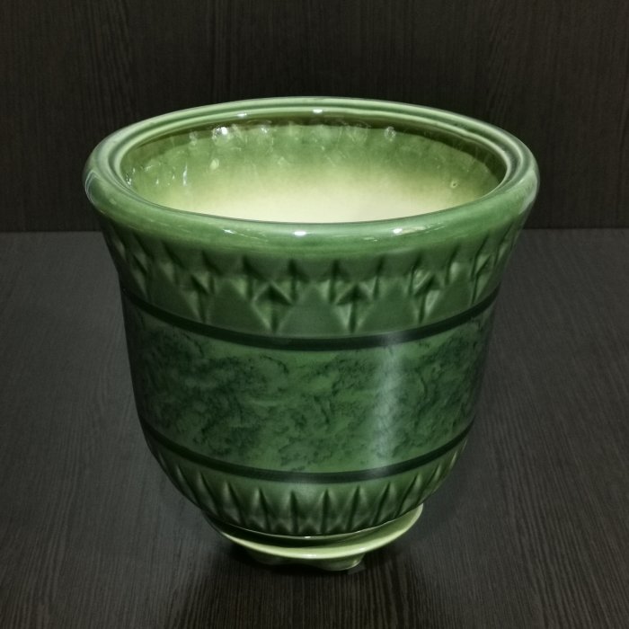 Керамический горшок с поддоном "Крит №3", 1 сорт, зеленый.