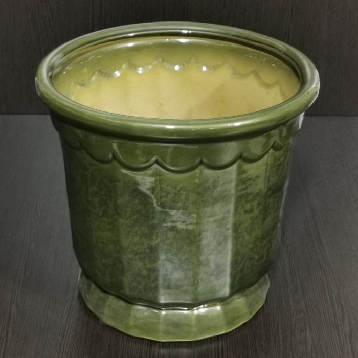 Керамический горшок с поддоном "Ирис б.", 1 сорт, зеленый