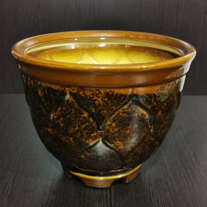 Керамический горшок с поддоном "Кумир №1", 1 сорт, коричневый. Котовская керамика.