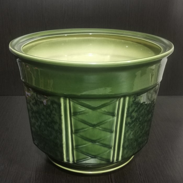 Керамический горшок с поддоном "Дельта №1", 1 сорт, зеленый. Котовская керамика.