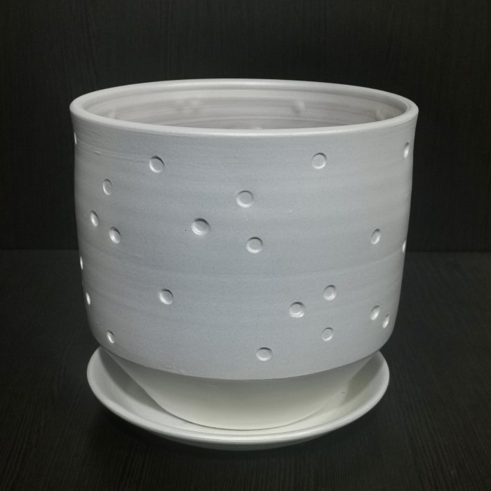 Керамический горшок "Марго цилиндр белый", V-6 л. D-21 см. H-20 см. Арт.37-232. Сады Аурики.