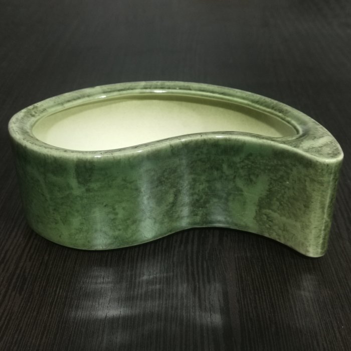 Керамический горшок, кактусник "Инь-Янь", 1 сорт, зеленый, 1 шт. Котовская керамика.