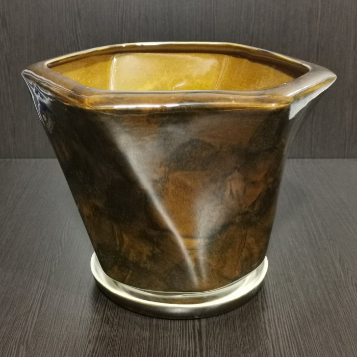 Керамический горшок с поддоном "Рубин №1", V-8,5 л., коричневый. К159287. Аладдин.