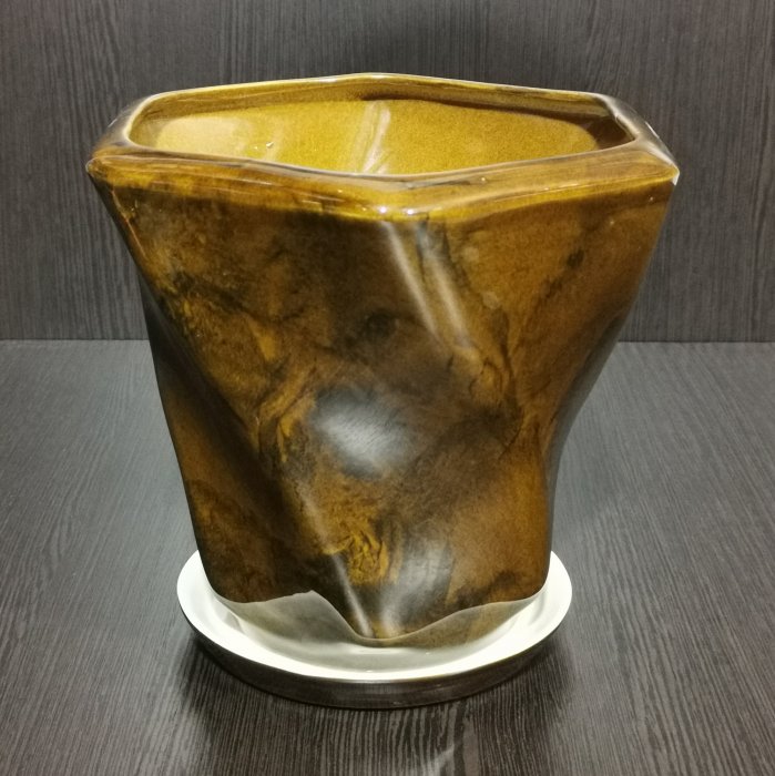 Керамический горшок с поддоном "Рубин №2", V-3,7 л., коричневый. К159287. Аладдин.