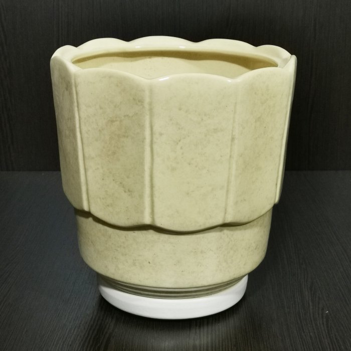 Керамический горшок с поддоном "Франт №2", 1 сорт, бежевый. Котовская керамика.