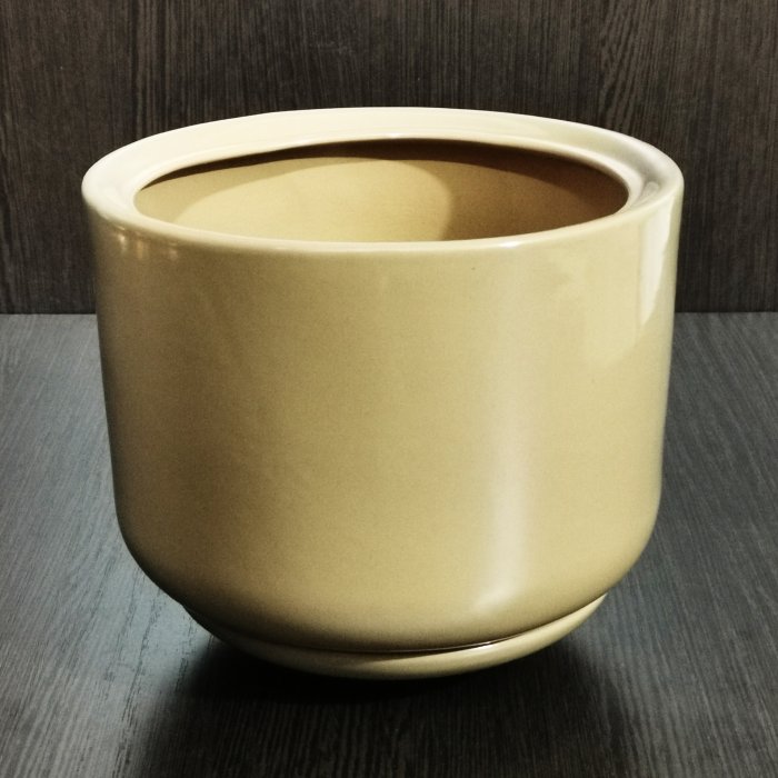 Керамический горшок с поддоном "Орфей №3", 1 сорт, кофейный. Котовская керамика.