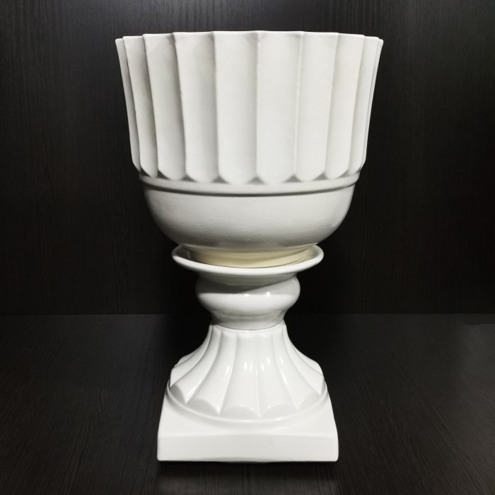 Керамический вазон "Престиж №2", 1 сорт, белый. Котовская керамика.