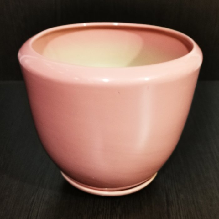 Керамический горшок с поддоном "Успех №2", 1 сорт, розовый. Котовская керамика.
