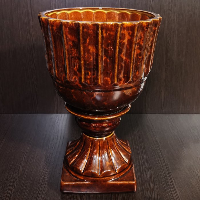 Керамический вазон "Престиж №2", 1 сорт, коричневый. Котовская керамика.
