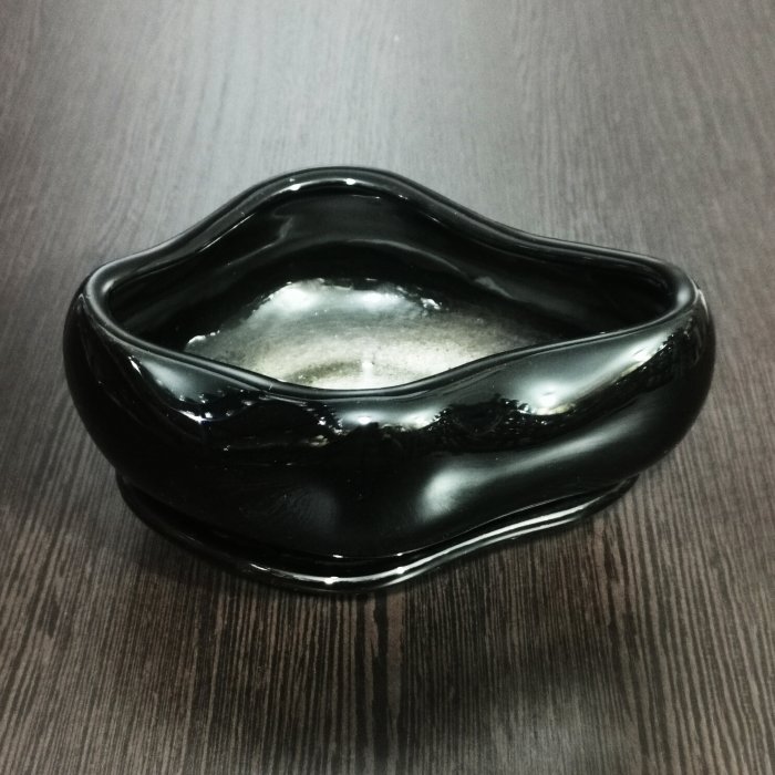 Керамический горшок "Оазис №1", 1 сорт, черный. Котовская керамика.
