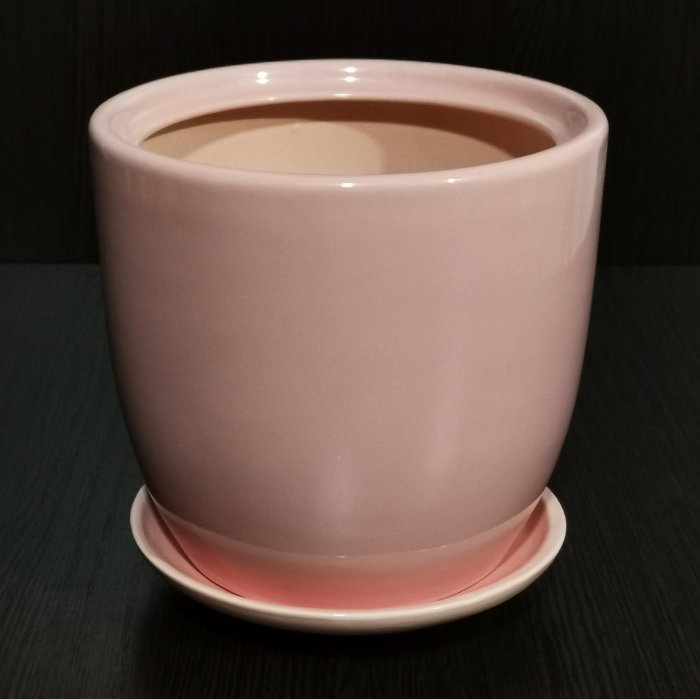Керамический горшок с поддоном "Идеал №2", 1 сорт, розовый.