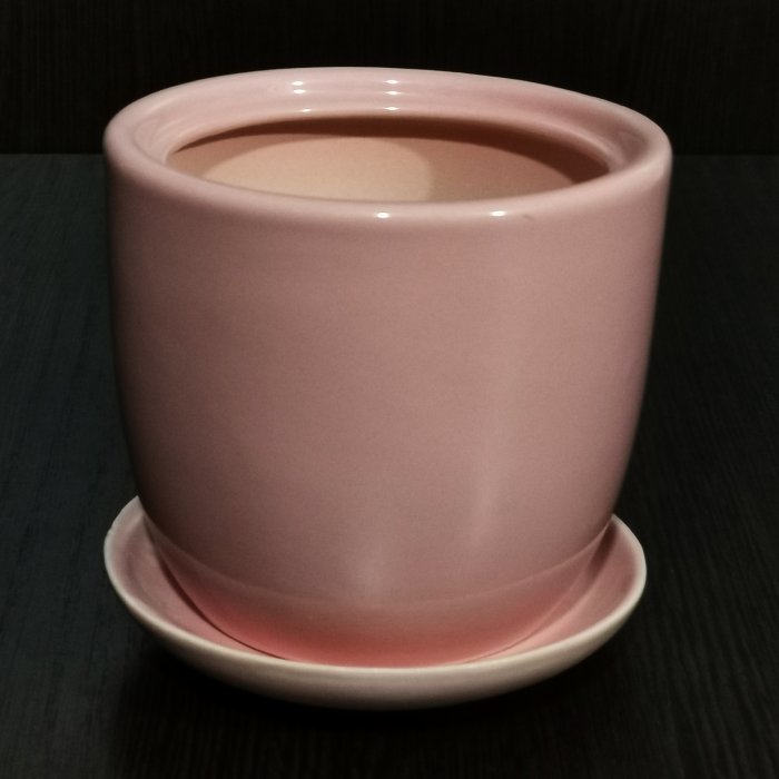 Керамический горшок с поддоном "Идеал №3", 1 сорт, розовый.