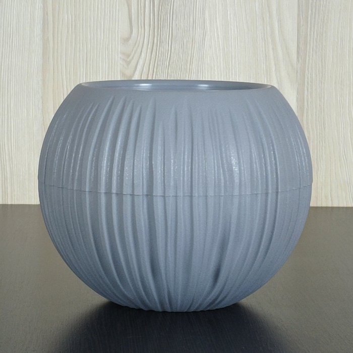 Кашпо "Сфера" V-1,7 л. D-21 см. H-18 см. серый жемчуг. Арт.КШ-9766. BMC.