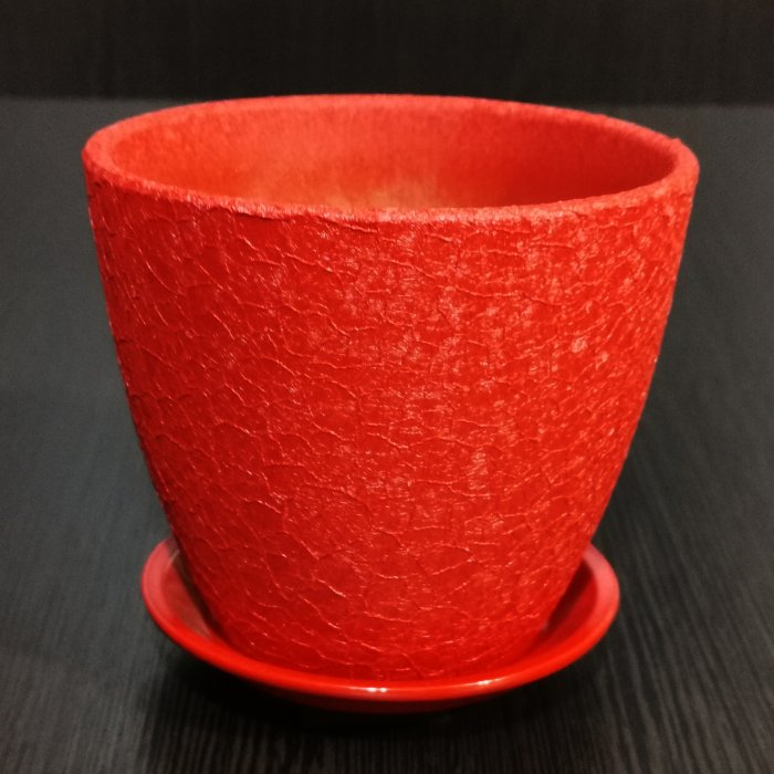 Керамический горшок "Бутон винил красный №1", V-1 л. D-12 см. H-12 см. Арт.ВН03/1. Сады Аурики.