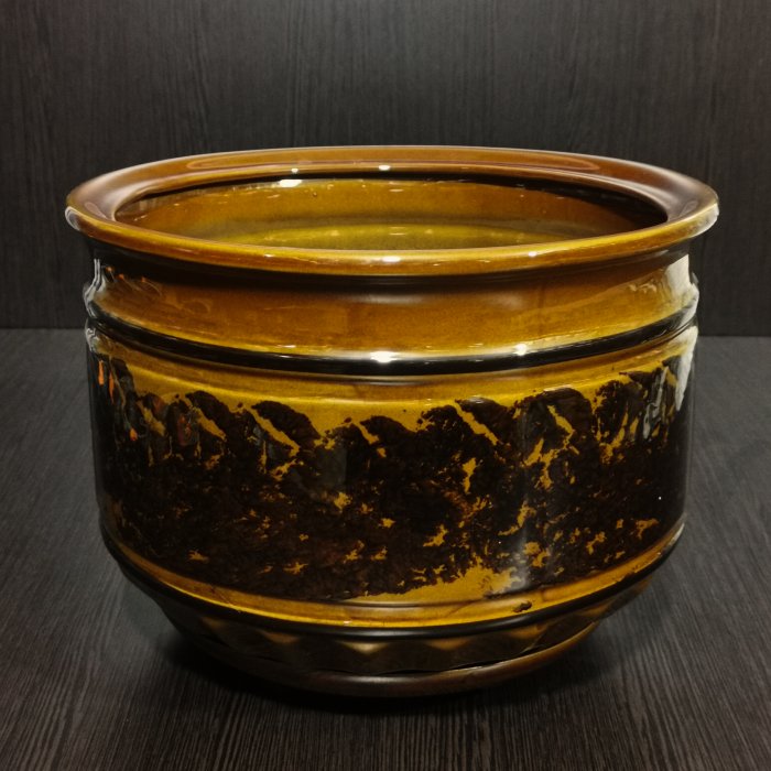 Керамический горшок с поддоном "Уют №1", 1 сорт, коричневый. Котовская керамика.