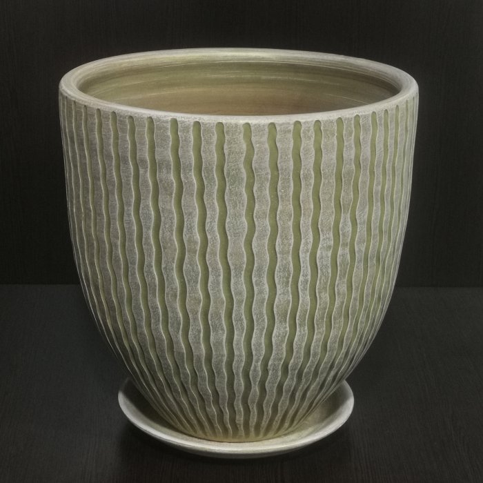 Керамический горшок "Мане бутон оливка" V-20 л. D-32 см. H-32 см. Арт.43-424. Сады Аурики.