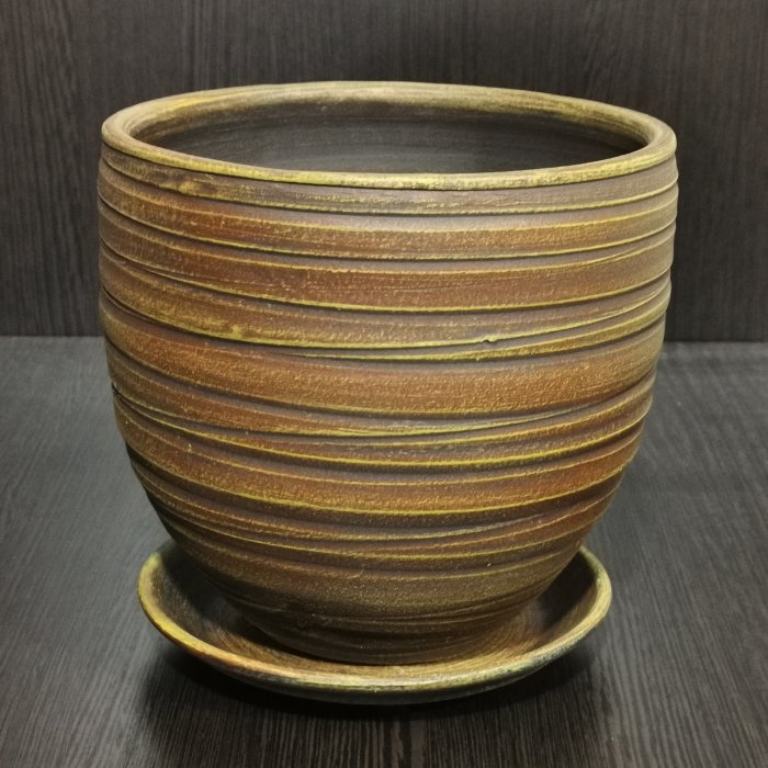 Керамический горшок "Модерн бутон шоколад" V-4 л. D-20 см. H-20 см. Арт.55-105. Сады Аурики