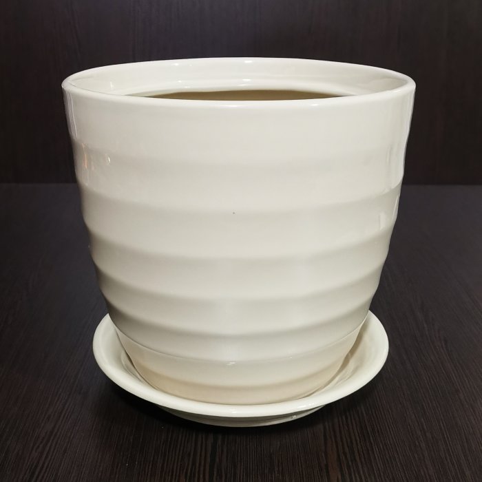 Керамический горшок "Кольца бежевый" V-5 л. D-23см. H-21,5 см. Арт.206(ас). АСФА.