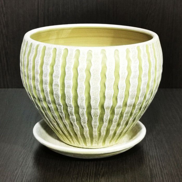 Керамический горшок "Мане классик оливка" V-3,5 л. D-20 см. H-17 см. Арт.45-124. Сады Аурики.